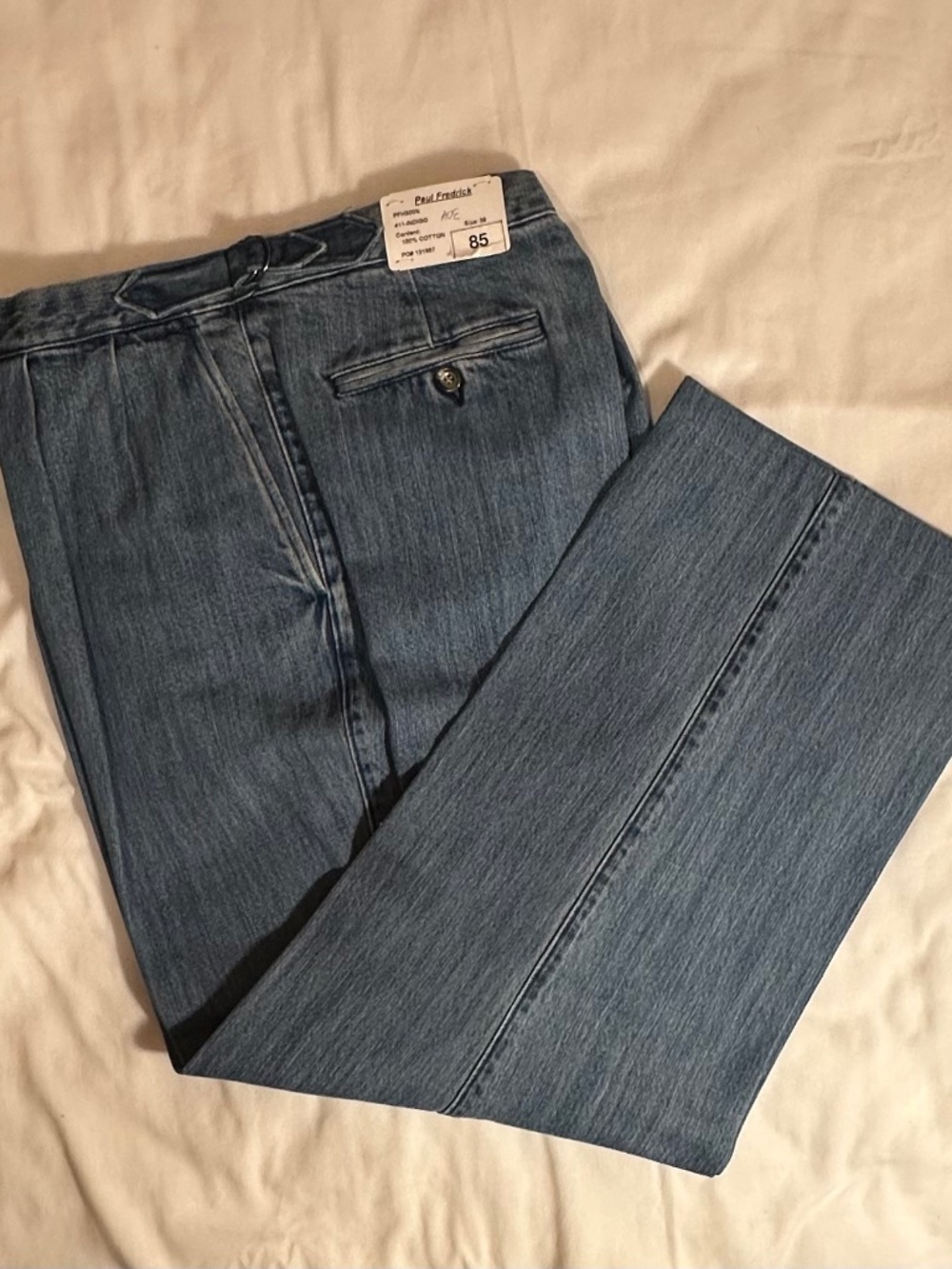 Paul Fredrick W38 blue jeans